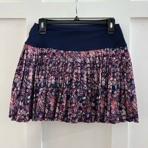 Aerie Navy Floral Pleated Tennis Skirt Large